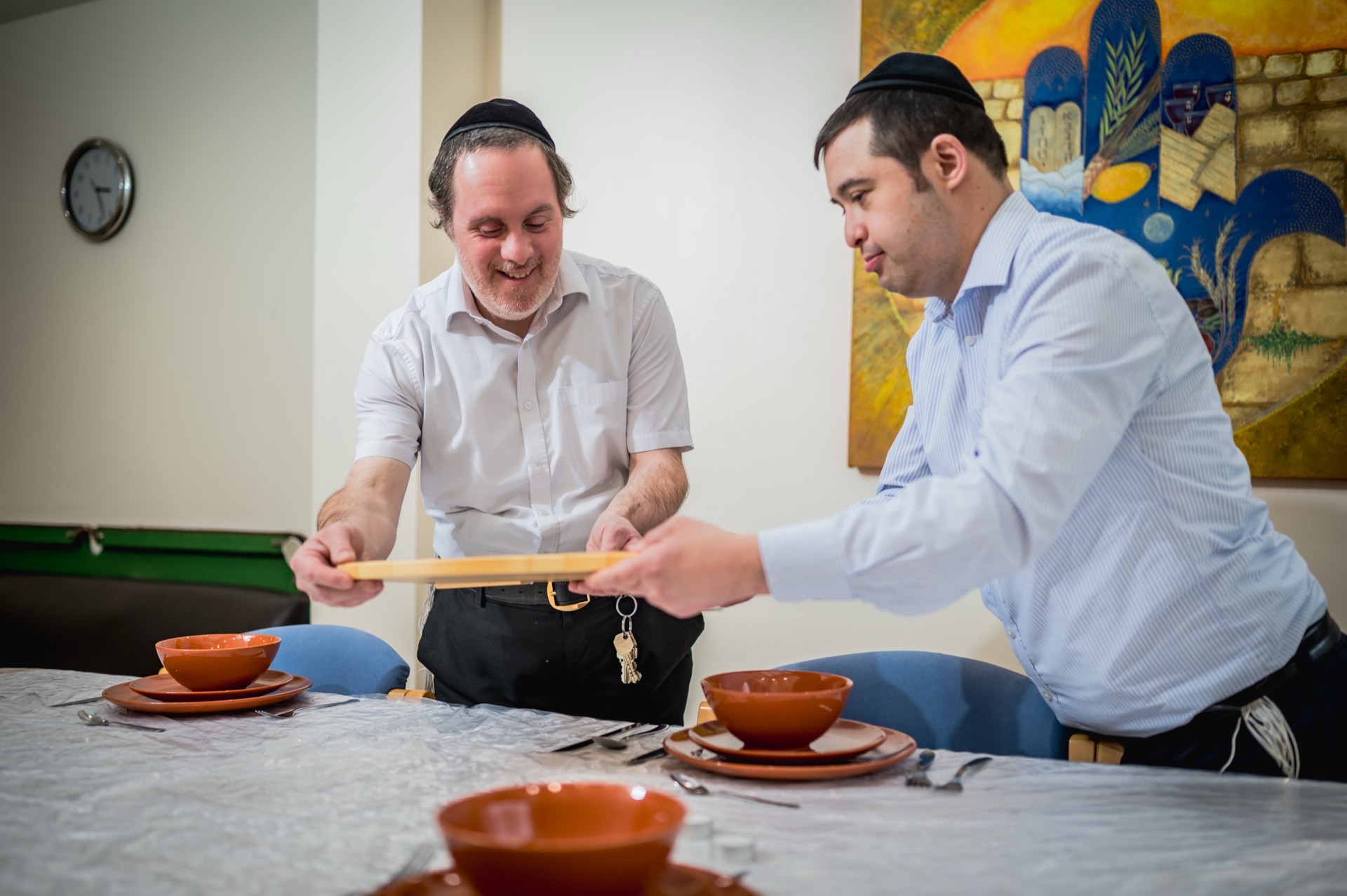 Members celebrating Jewish life at Kisharon Langdon
